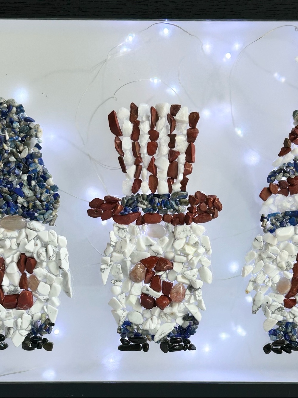 4th of July USA Gnomes Crystal Chips Light Box